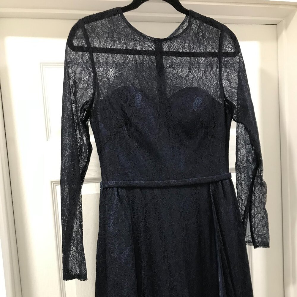 MacDuggal Navy blue Formal overskirt dress